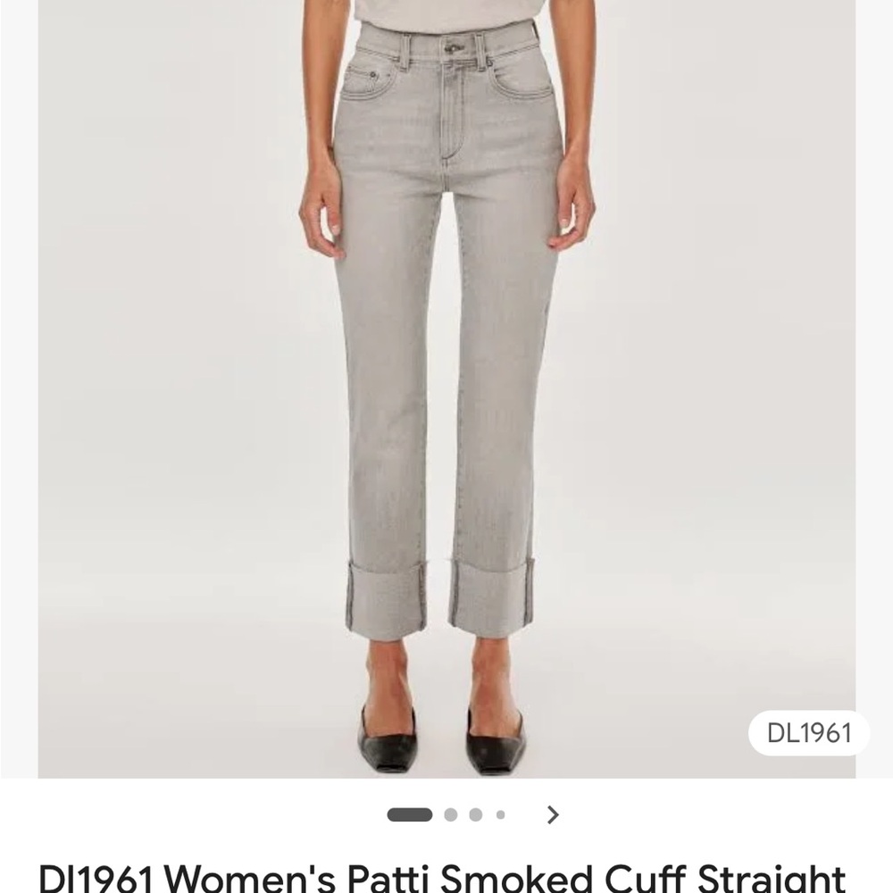 DL1961 Patti smoked 27in Cuffed Straight Jeans